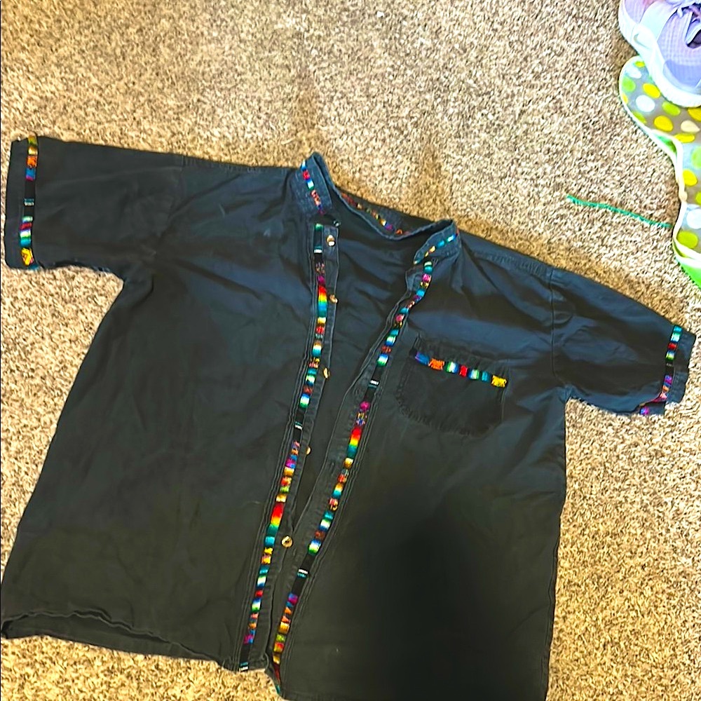 Mexican shirt w/ Colorful Trim